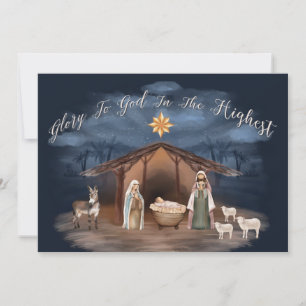 Geboorte glorie aan god kerst Christelijke foto Feestdagenkaart