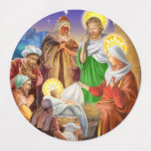 Geboorte, heilige nacht labels (Design 1)