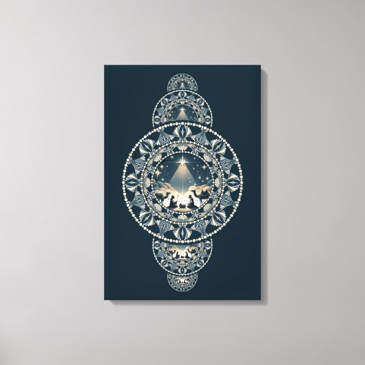 Geboorte Heilige Ster van Wonder Siermandala Canvas Afdruk (Voorkant)
