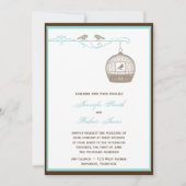 geboorte in bruine Aqua Wedding Kaart (Voorkant)