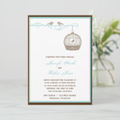  geboorte in bruine Aqua Wedding Kaart (Staand voorkant)