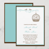  geboorte in bruine Aqua Wedding Kaart (Voorkant / Achterkant)