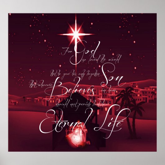 Geboorte Johannes 3:16 Poster (Voorkant)