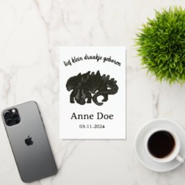 Geboorte kaartje Draakje, pixel art Folie Feestdagenkaart