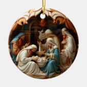 Geboorte keramische cirkel Ornament (Voorkant)