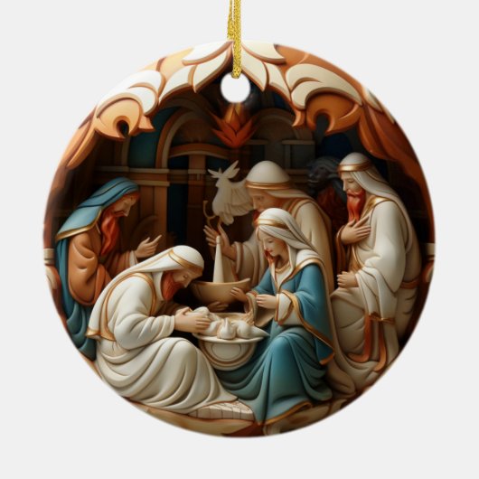 Geboorte keramische cirkel Ornament (Achterkant)