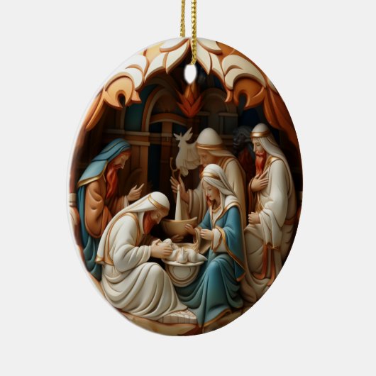 Geboorte keramische cirkel Ornament (Rechts)