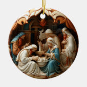 Geboorte keramische cirkel Ornament (Voorkant)