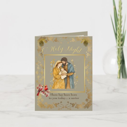 Geboorte Kerst Kaart Gevouwen Vakantie Kaart (Voorkant)