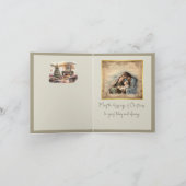 Geboorte Kerst Kaart Gevouwen Vakantie Kaart (Binnen)