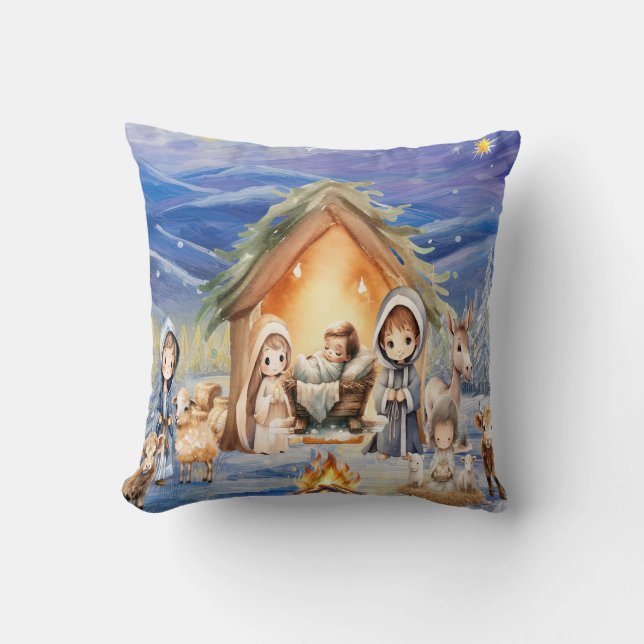 Geboorte Kerst Sierkussen (Voorkant)