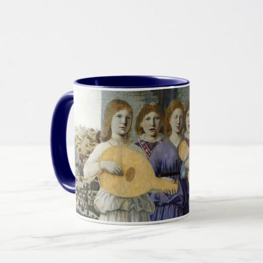 GEBOORTE, KERSTENGELEN door PIERO DELLA FRANCESCA Mok (Voorkant links)