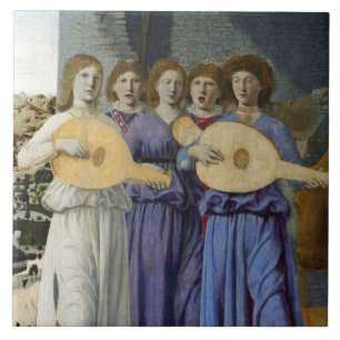 GEBOORTE, KERSTENGELEN door PIERO DELLA FRANCESCA Tegeltje