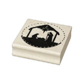 Geboorte Kerstmis Baby Jesus Square Wood Rubberstempel (Stempel)