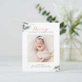 geboorte kerstmis greenery - aankondiging briefkaart (Staand voorkant)