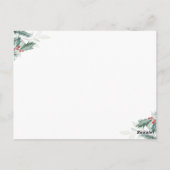 geboorte kerstmis greenery - aankondiging briefkaart (Achterkant)
