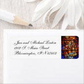 Geboorte Kleurrijke Glas in lood Retouradres Etiket (Insitu)