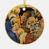 Geboorte Kunst Kerst Keramisch Ornament (Voorkant)