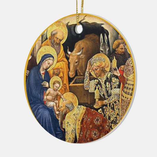 Geboorte Kunst Kerst Keramisch Ornament (Links)