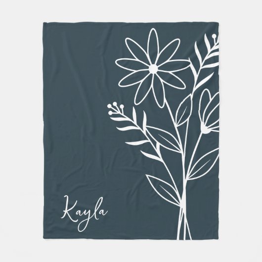 Geboorte Maand Bloem, April Kalligrafie Naam Fleece Deken (Voorkant)