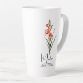 Geboorte Maand Bloem August Gladiolus Latte Mok (Rechterhoek)