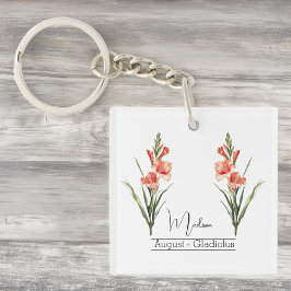 Geboorte Maand Bloem August Gladiolus Sleutelhanger