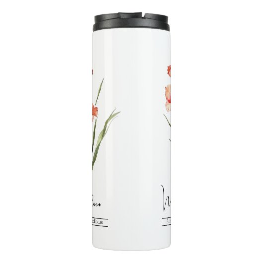 Geboorte Maand Bloem August Gladiolus Thermosbeker (Achterkant)