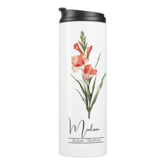 Geboorte Maand Bloem August Gladiolus Thermosbeker (Geroteerd rechts)