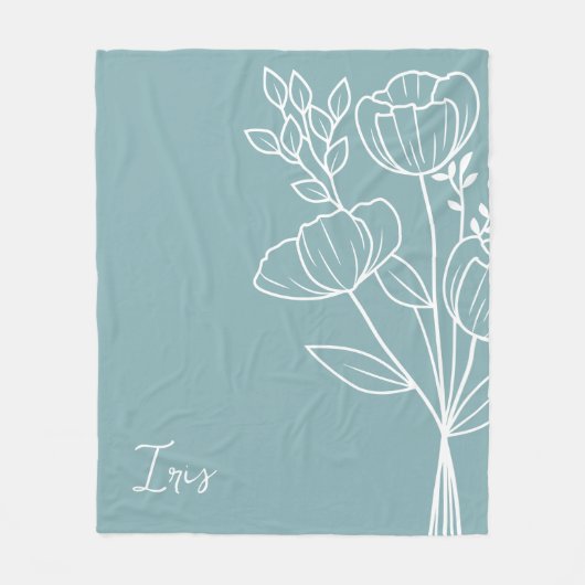 Geboorte Maand Bloem, Augustus Kalligrafie Naam Fleece Deken (Voorkant)