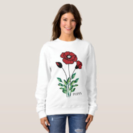 Geboorte Maand Bloem Augustus Poppy Trui