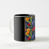 Geboorte Maand Bloem Augustus Poppy Tweekleurige Koffiemok (Voorkant links)