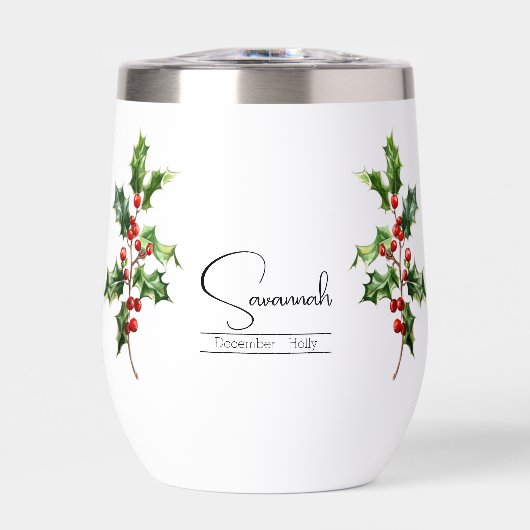 Geboorte Maand Bloem December Holly (Voorkant)