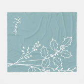 Geboorte Maand Bloem, December Kalligrafie Naam Fleece Deken (Voorkant (Horizontaal))