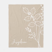 Geboorte Maand Bloem, December Kalligrafie Naam Fleece Deken (Voorkant)