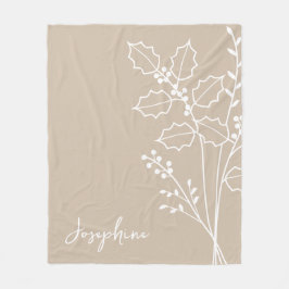 Geboorte Maand Bloem, December Kalligrafie Naam Fleece Deken