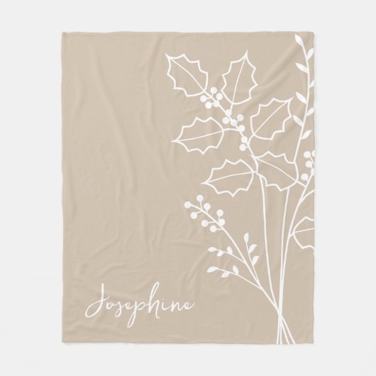 Geboorte Maand Bloem, December Kalligrafie Naam Fleece Deken (Voorkant)
