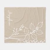 Geboorte Maand Bloem, December Kalligrafie Naam Fleece Deken (Voorkant (Horizontaal))