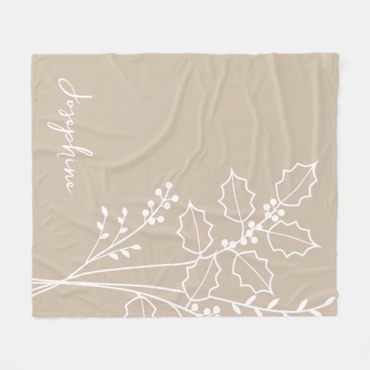 Geboorte Maand Bloem, December Kalligrafie Naam Fleece Deken (Voorkant (Horizontaal))