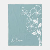 Geboorte Maand Bloem, Februari Blauw Script Naam Fleece Deken (Voorkant)