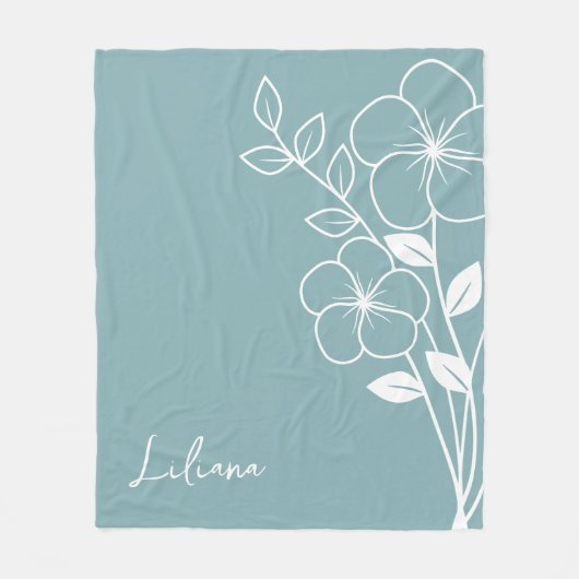 Geboorte Maand Bloem, Februari Blauw Script Naam Fleece Deken (Voorkant)
