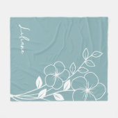 Geboorte Maand Bloem, Februari Blauw Script Naam Fleece Deken (Voorkant (Horizontaal))