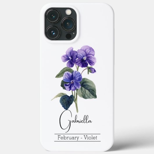 Geboorte Maand Bloem Februari Violet Case-Mate iPhone Case (Achterkant)