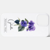 Geboorte Maand Bloem Februari Violet Case-Mate iPhone Case (Achterkant (horizontaal))