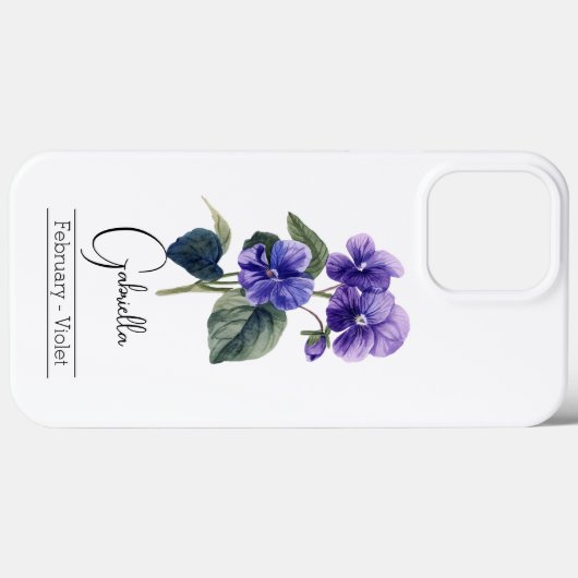 Geboorte Maand Bloem Februari Violet Case-Mate iPhone Case (Achterkant (horizontaal))