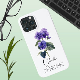 Geboorte Maand Bloem Februari Violet Case-Mate iPhone Case