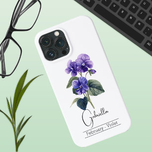 Geboorte Maand Bloem Februari Violet Case-Mate iPhone Case
