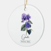 Geboorte Maand Bloem Februari Violet Keramisch Ornament (Links)