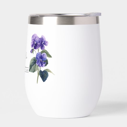 Geboorte Maand Bloem Februari Violet Wijn Tumbler (Links)