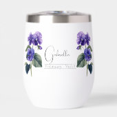 Geboorte Maand Bloem Februari Violet Wijn Tumbler (Voorkant)