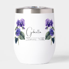 Geboorte Maand Bloem Februari Violet Wijn Tumbler